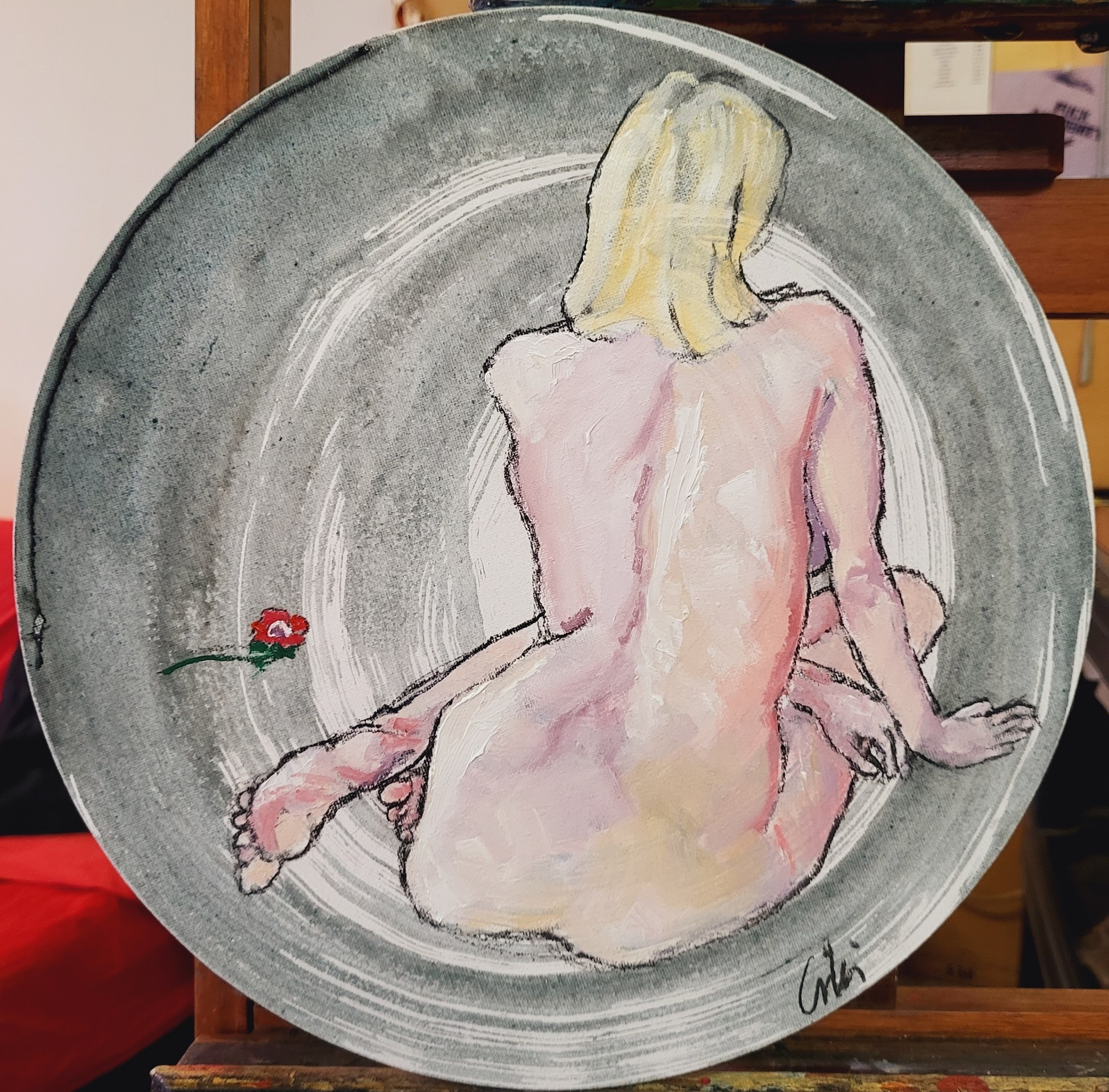 Anemone, Cristina Meotto, Oil on canvas, 13.78, $1.500.