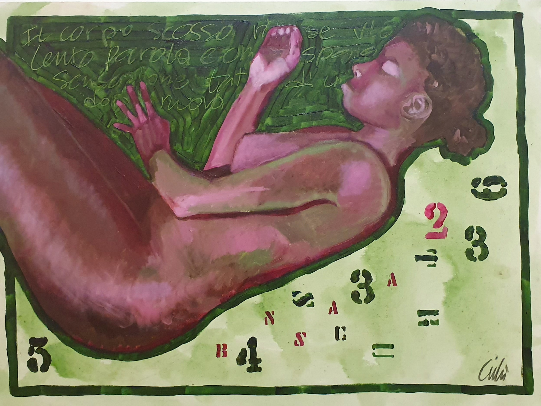 Shaken – body, Cristina Meotto, Oil on canvas, 23.62×31.50, $2.200.
