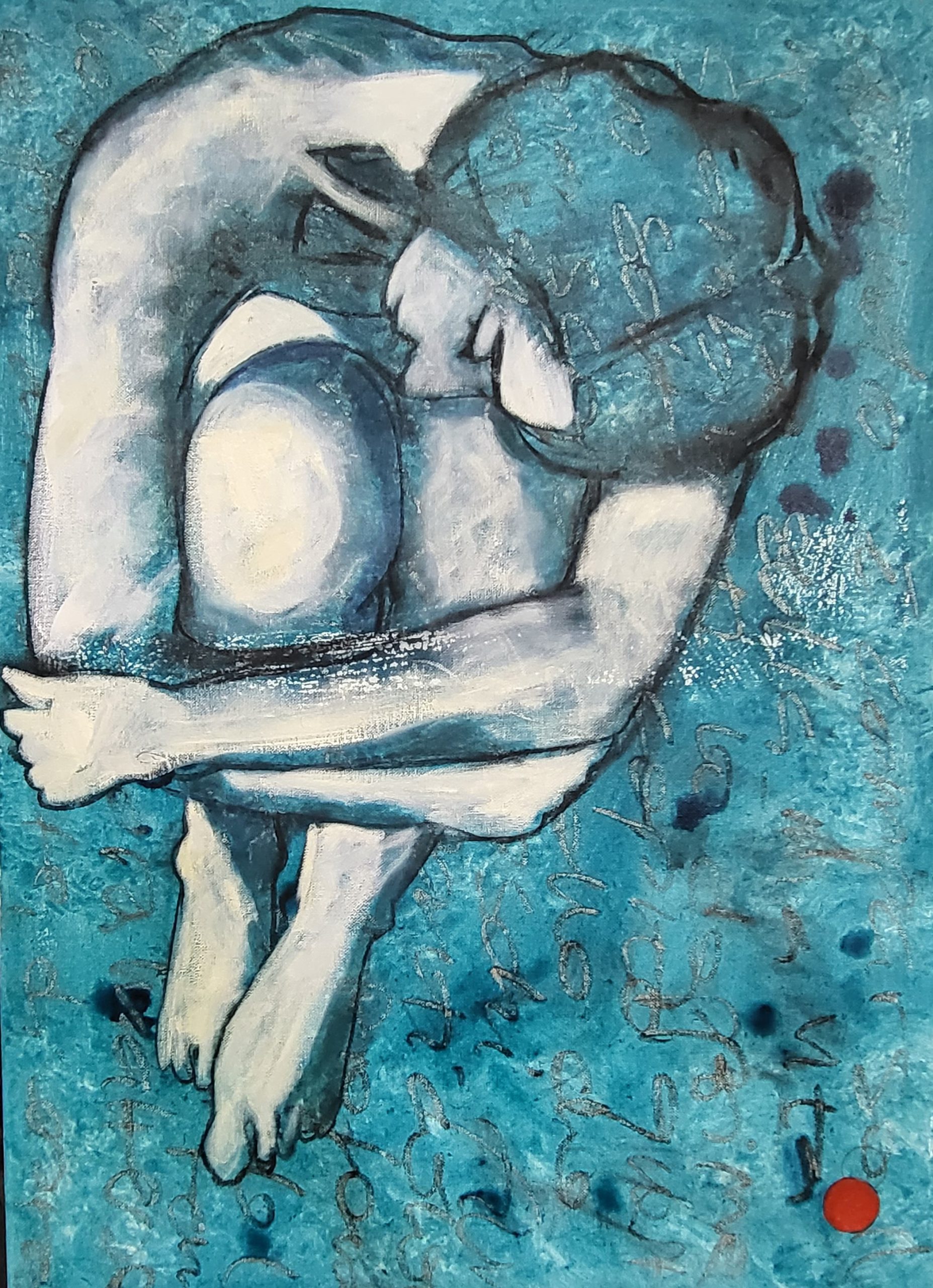 Cristina Meotto, La voce a te dovuta, 2022, Olio e carboncino su tela, 70×50 cm